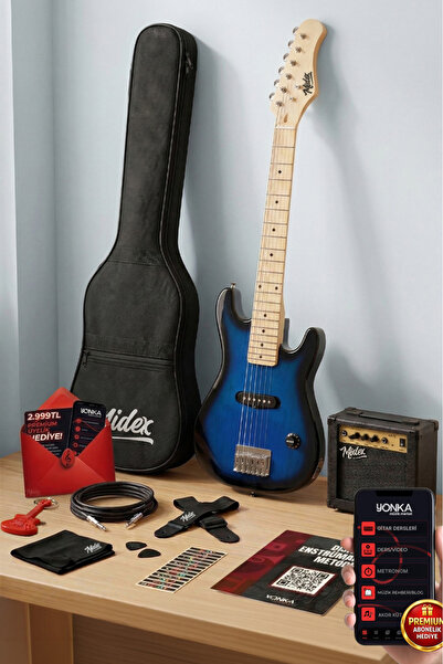 Midex CEG-30BL 4-6 Yaş Çocuklar İçin Amfili Full 1/4 30 İnç Elektro Gitar Set...