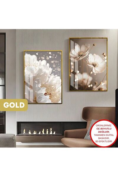 HARIKABIREV|SPECIAL SOFT FLOWER LEAF COMBINATION 3 NEW|FRAMED GLASS TABLE  2-PIECE VERTICAL