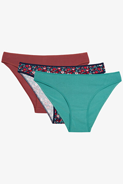Penti Cheerful Floral Patterned Normal Waist 3-Piece Panties