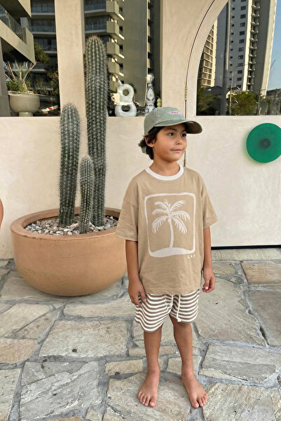 Cigit Tricou cu imprimeu palmier 2-8 ani Melon