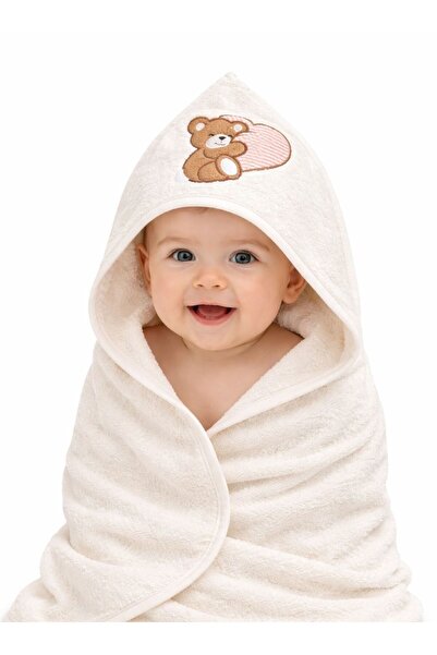 Baby Shez منشفة حمام مطرزة للأطفال حديثي الولادة مصنوعة من القطن بنسبة 100%