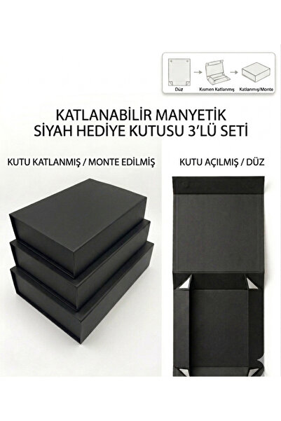 MonoRigidBox Katlanabilir Mıknatıslı Hediye Kutusu Premium Mukavva Sunum Sakl...