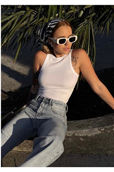 Bianna Kadın Halter Yaka WellFitted Vücudu Saran Crop Fitilli Atlet