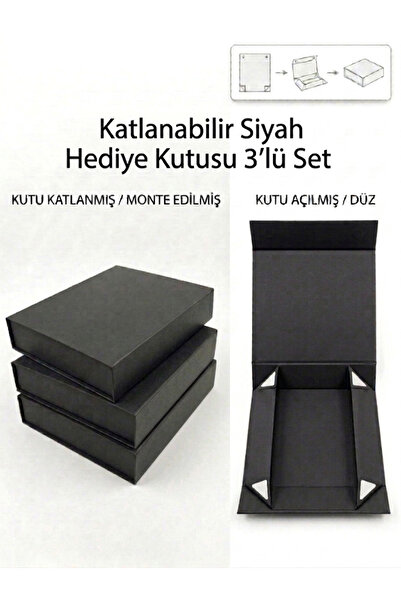 MonoRigidBox Katlanabilir Mıknatıslı Hediye Kutusu, Premium Mukavva Sunum Kut...