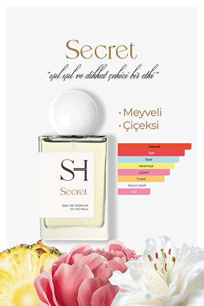 SH FRAGRANCES Secret EDP Kadın Parfüm | Çiçeksi-Meyveli | Çilek-Şakayık-Anana...