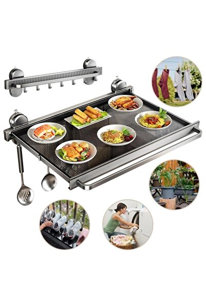 SUNUP SN-26733 Duvara Monte Vantuzlu Katlanır Masa Çamaşır Rafı