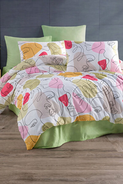 NazeninHome Σετ Παπλωματοθήκη Ranforce Ruby Διπλό 100% Βαμβακερό |   Με σεντόνια