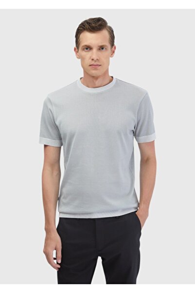 Ramsey Light Gray Plain Crew Neck 100% Cotton T-Shirt