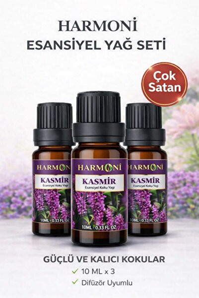HARMONİ KAŞMİR ÇİÇEĞİ Esansiyel Uçucu Koku 3X10ML Difüzör Esansı Buhurdanlık ...