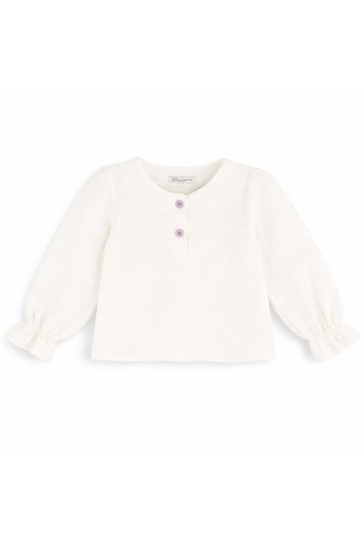 Alin Alp 2-6 Years Old Girl's Ecru Muslin Blouse-4 Y
