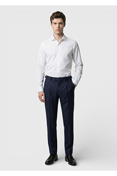 Ramsey White Plain Casual Fit Woven Casual 100% Cotton Shirt