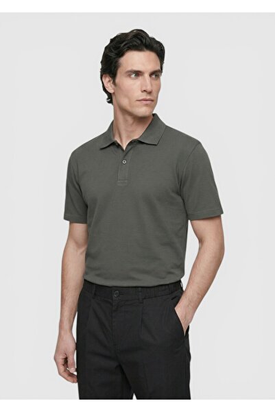Ramsey Μπλουζάκι Χακί ίσιο γιακά πόλο 100% βαμβάκι