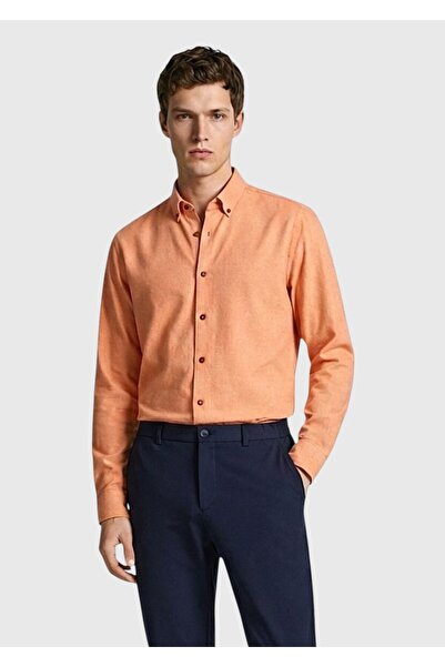Ramsey Πουκάμισο Salmon Plain Regular Fit, υφαντό, casual, 100% βαμβακερό