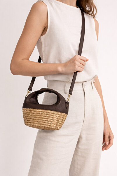 MaVaux Κομψή Premium Γυναικεία Τσάντα Χιαστί με Μαλακό Ψάθινο Υλικό και Γνήσι...