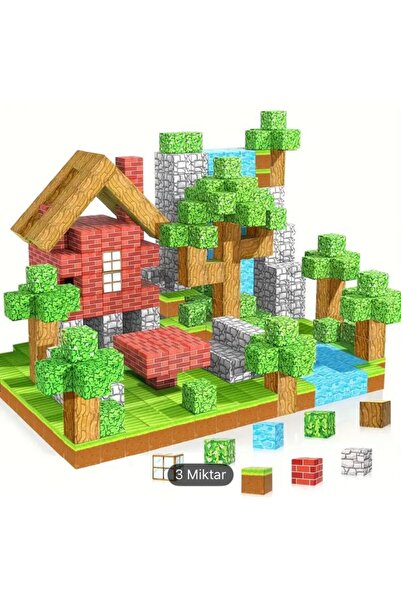 Manyetik Bloklar 100 Parça Manyetik Minecraft Temalı Yapı Oyuncağı | Zeka Gel...