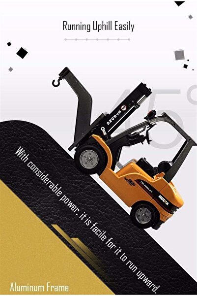 Huina 1577 1/10 Ölçek, Forklift, Metal Çatallı ve Aparatlı, 8 Kanal Uzaktan Kumandalı İş Makinası