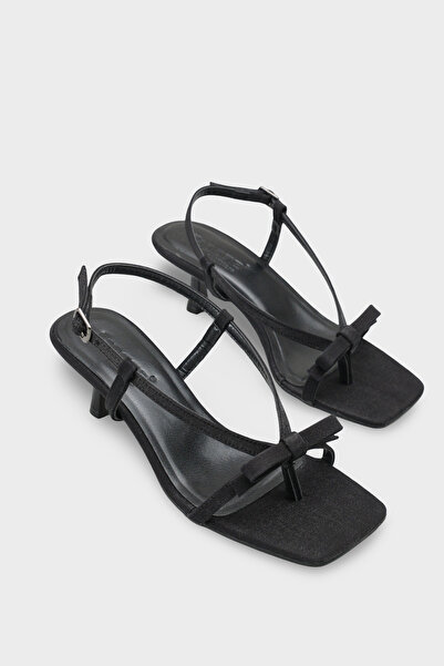 Capone Outfitters Λέισι Σατέν Γυναικεία Παπούτσια με Μεσαίο Τακούνι και Ανοιχ...