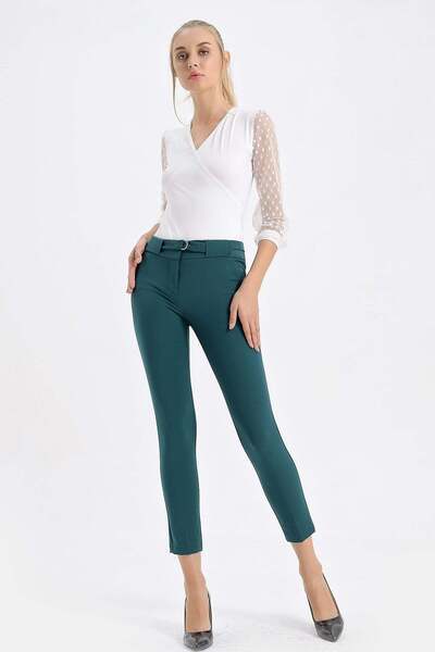 Jument Παντελόνι από ύφασμα Lycra με χοντρή ζώνη και πόρπη σε σχήμα D, μήκους...