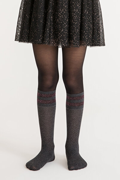 Penti Κοριτσίστικο καλσόν με ρίγες σε χρώμα μουλάνζ Pretty Shine