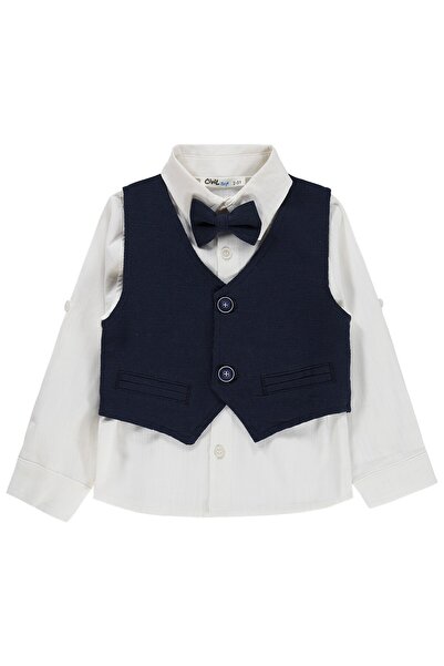 Civil Boys 2-5 Years Old Shirt with Bow Tie and Vest - Navy Blue
