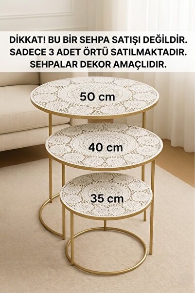 Rona Home Κάλυμμα τραπεζιού σαλονιού πολυτελείας 3 τεμαχίων Κάλυμμα τραπεζιού...