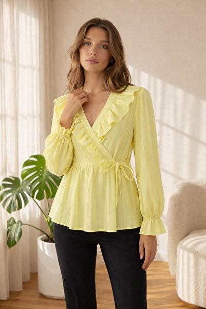 Modamorfo Ελαστικό κιμονό με βολάν και κορδόνια στο μπροστινό μέρος