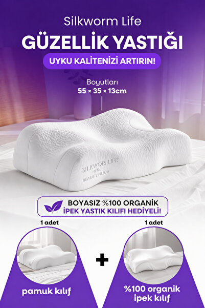 Silkworm Life Visco Beauty Pillow – Face Anti-Wrinkle, Neck & Spine Supported