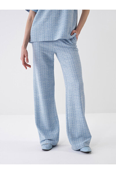 Xint Kadın Mavi Pamuk Dokulu Oversize Sweat Pantolon