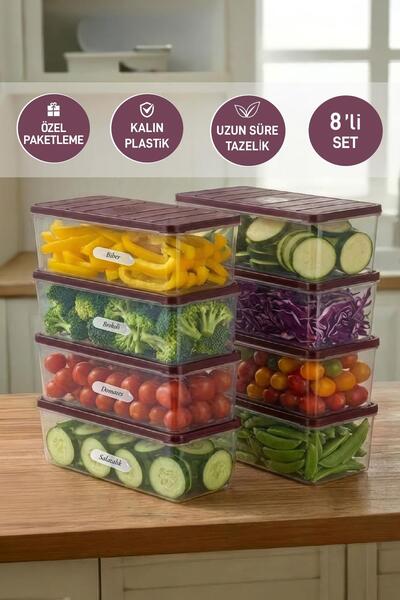 SELKA HOME 8 Pieces 2 Lt. Nora Organizer Refrigerator Freezer Organizer Stora...