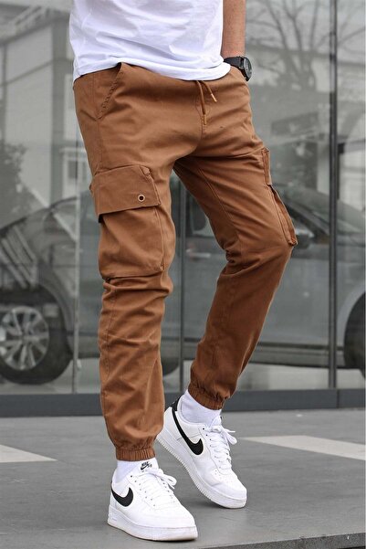 Madmext Ανδρικό παντελόνι Camel Dar Paça Kargo Cep 5647