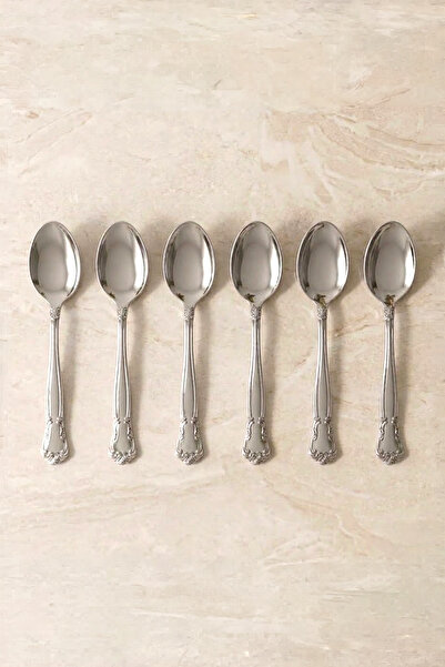 Kitchen Life Σετ 6 κουταλιών τσαγιού από ανοξείδωτο ατσάλι Sultan με ασημένια...