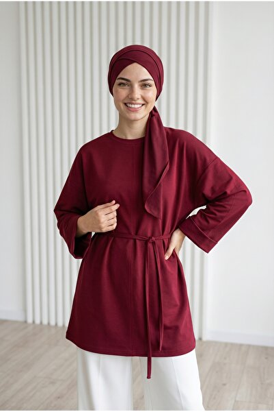 MİHRA STORE Τουνίκ Şafak Fitilli με ραφές στο μπροστινό μέρος-MF1834 Βουργουν...