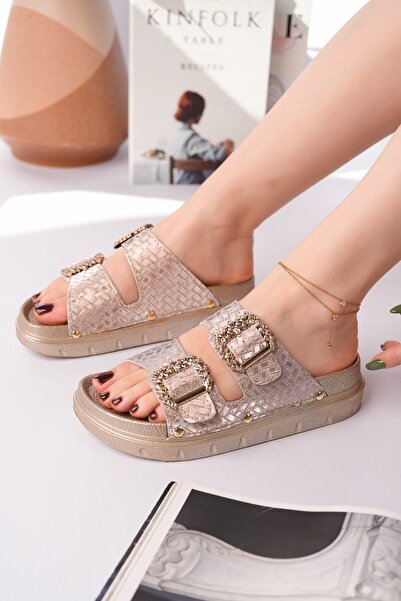 DİGGO Γυναικείες εισαγόμενες δερμάτινες παντόφλες με γυαλιστερό φινίρισμα, δι...