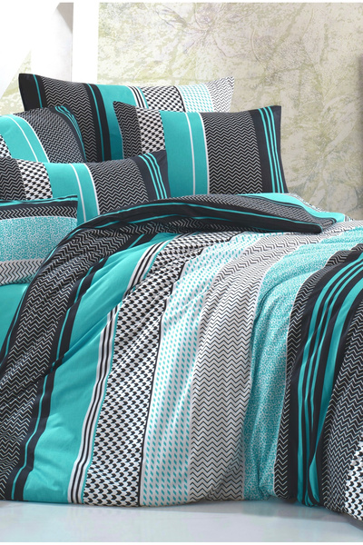 NazeninHome Σετ Παπλωματοθήκη Ranforce 100% Βαμβακερό Διπλό Zigo |   Χωρίς σε...