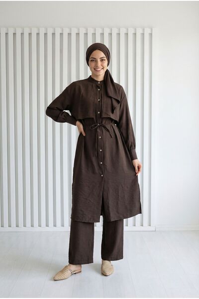 MİHRA STORE Μοντέρνο Σετ Μπελτζίν Μπολερόλου με Τουνίκ και Μακρύ Παντελόνι-ZŞ...