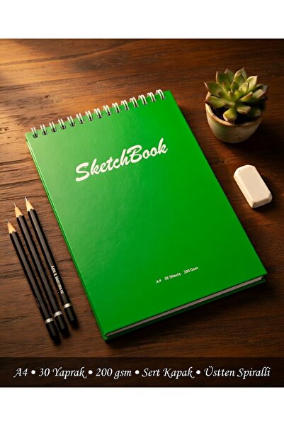 Pagos Yayınları A4 Hardcover Sketchbook 200 Gr. 30 Sheets (60 Pages) 21 X 29....