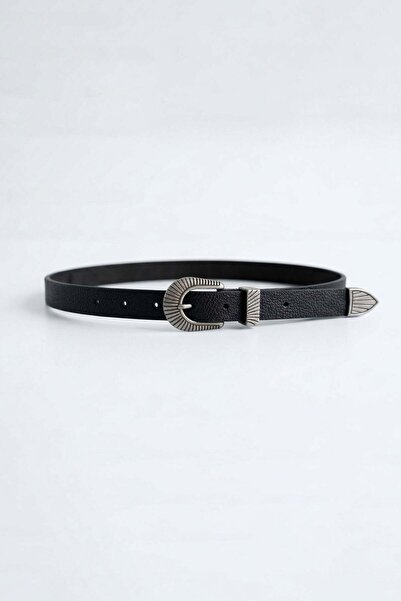 ablukaonline Ανδρική δερμάτινη ζώνη με λεπτομέρεια αγκράφας σε στυλ Western, ...