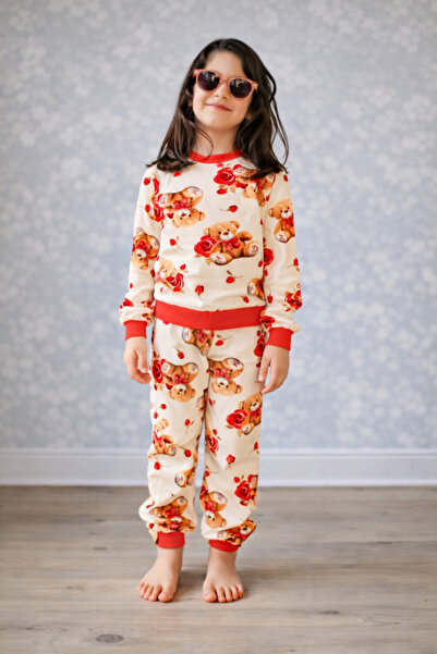 Alin Alp 2-10 Years Old Girls' Organic Cotton Pajama Set-24M/86Cm