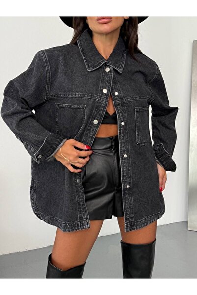 HerTon Jachetă de damă supradimensionată din denim