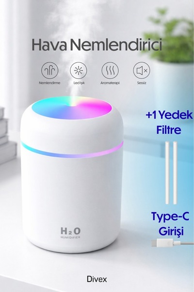 Divex Renk Değiştiren LED Işıklı Mini Hava Nemlendirici - Aromatik Buhar Difü...