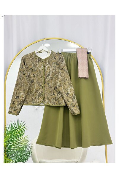 YEDİLALE ΚΙΤΡΙΝΟ ΣΧΕΔΙΟ ΜΠΟΥΦΑΝ ΚΑΙ ΦΟΥΣΤΑ ΣΕΤ ΔΥΟ ΤΕΜΑΧΙΩΝ [Το σάλι δεν περι...