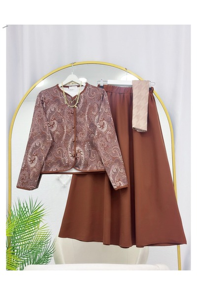 YEDİLALE ΚΙΤΡΙΝΟ ΣΧΕΔΙΟ ΜΠΟΥΦΑΝ ΚΑΙ ΦΟΥΣΤΑ ΣΕΤ ΔΥΟ ΤΕΜΑΧΙΩΝ [Το σάλι δεν περι...