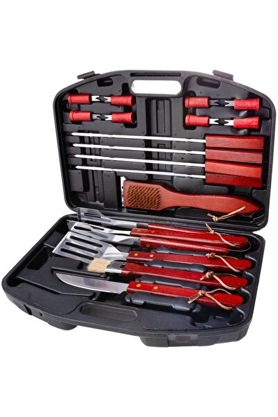 Strend Pro Ustensile pentru barbecue, grill, gratar, inox, cu geanta, set 19 ...