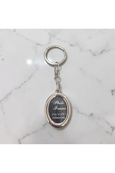 FOTOĞRAF KOYULABİLEN OVAL ŞEKLİNDE METAL ANAHTARLIK