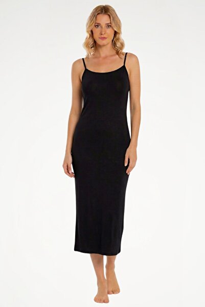 Newteam Γυναικείο μακρύ εσώρουχο φόρεμα από μπαμπού με λουράκια - Εσωτερική ε...