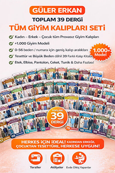 Dilem Yayınları Güler Erkan Giyim Kalıbı Tüm Dergiler (37 ADET DERGİ)