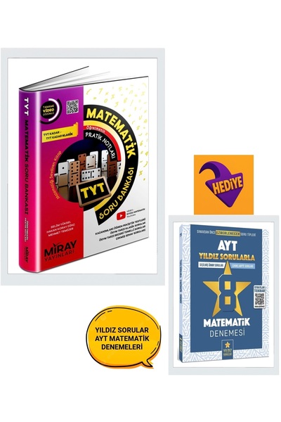 Miray Yayınları Tyt Matematik Soru Bankası 2025 Güncel Baskı 3 adet Hediyeli...