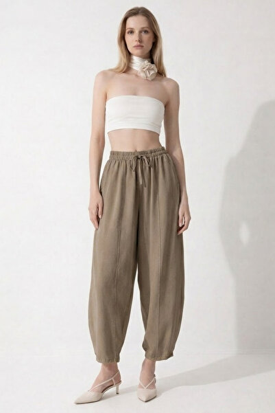 COMBİNE MİCHAİL Γυναικείο παντελόνι βασικής γραμμής Soft Vizon Shalwar