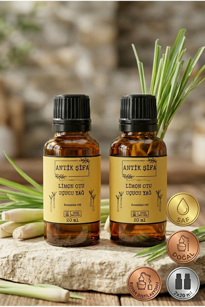 Antik Şifa 100% Pure Lemongrass Essential Oil - 20 ML x Pack of 2