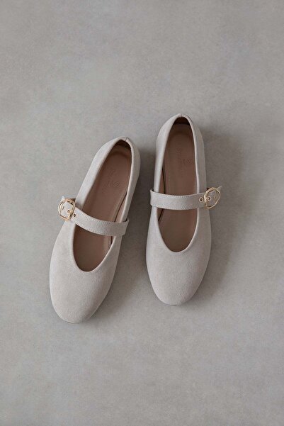 STRASWANS Bella Γυναικεία Ζώνη με Λεπτομέρεια από Σουέντ Μπεζ Μπαλαρίνα